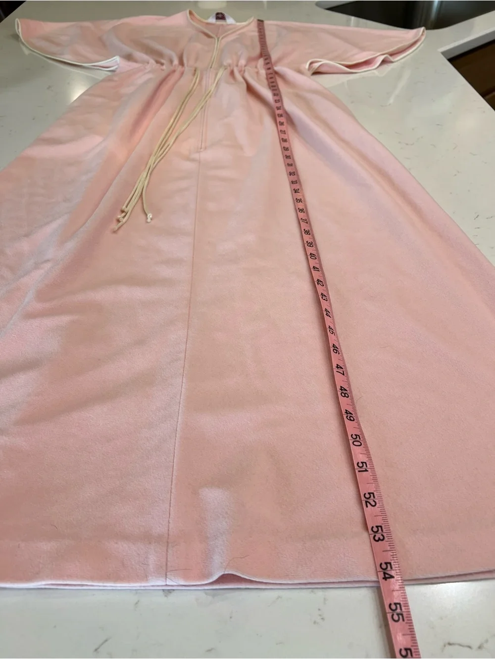 Vanity Fair Vintage 80s Hostess Lounge Dress Robe Pink Zip Front Pockets Medium